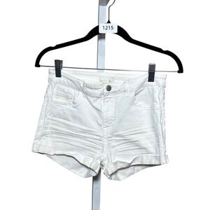 H&M White Denim Shorts Ladies Size 6 Summer Casual Cuffed Hem